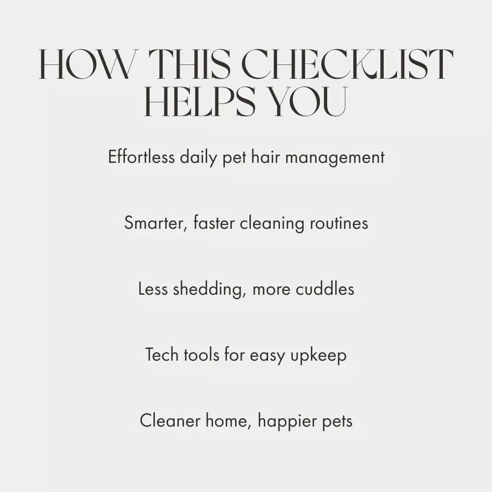 The Daily Pet Hair Survival Checklist | Printable Pet Hair Cleaning Guide | Digital Pet Grooming & Home Cleaning eBook for Dog & Cat Owners | AI Smart Cleaning Companion