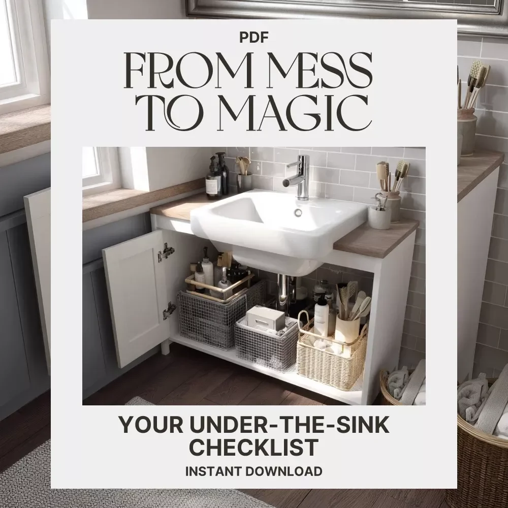 From Mess to Magic: Your Under-the-Sink Checklist | Printable Home Organization Guide | How to Organize Under the Sink | Digital Download