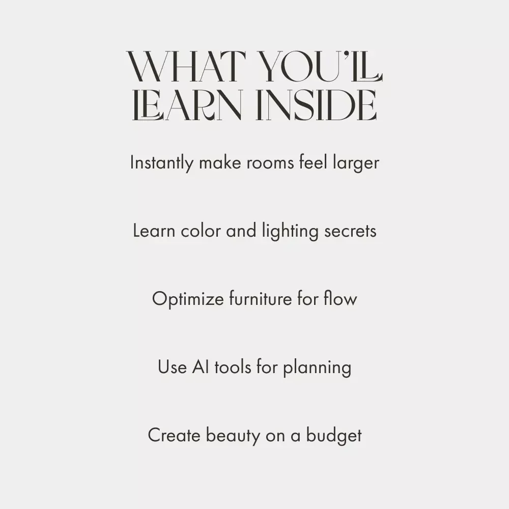 Smart Styling Tricks That Stretch Your Room | How to Style Rooms to Feel Larger on a Budget | Home Design Guide for Small Spaces, DIY Interior Styling eBook