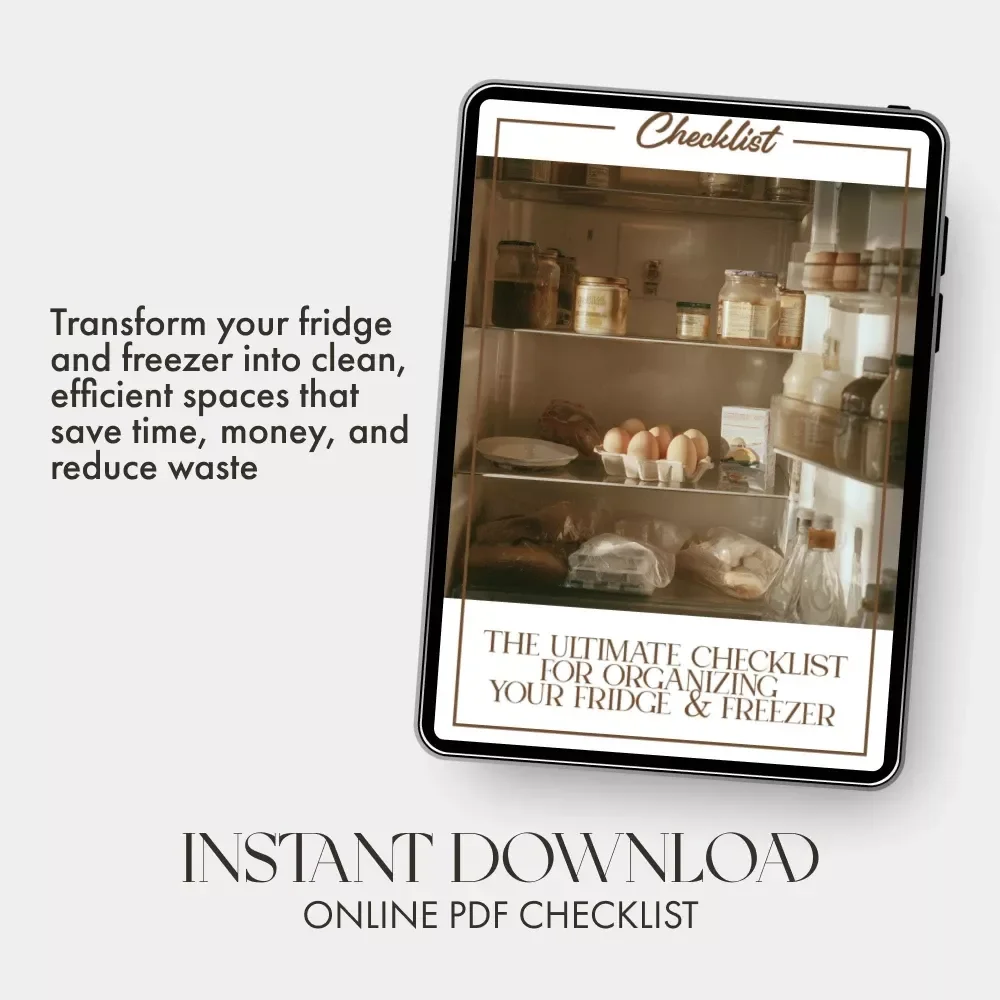 The Ultimate Checklist for Organizing Your Fridge & Freezer | Printable Kitchen Organization Guide | How to Organize Your Fridge and Freezer for Maximum Freshness & Efficiency