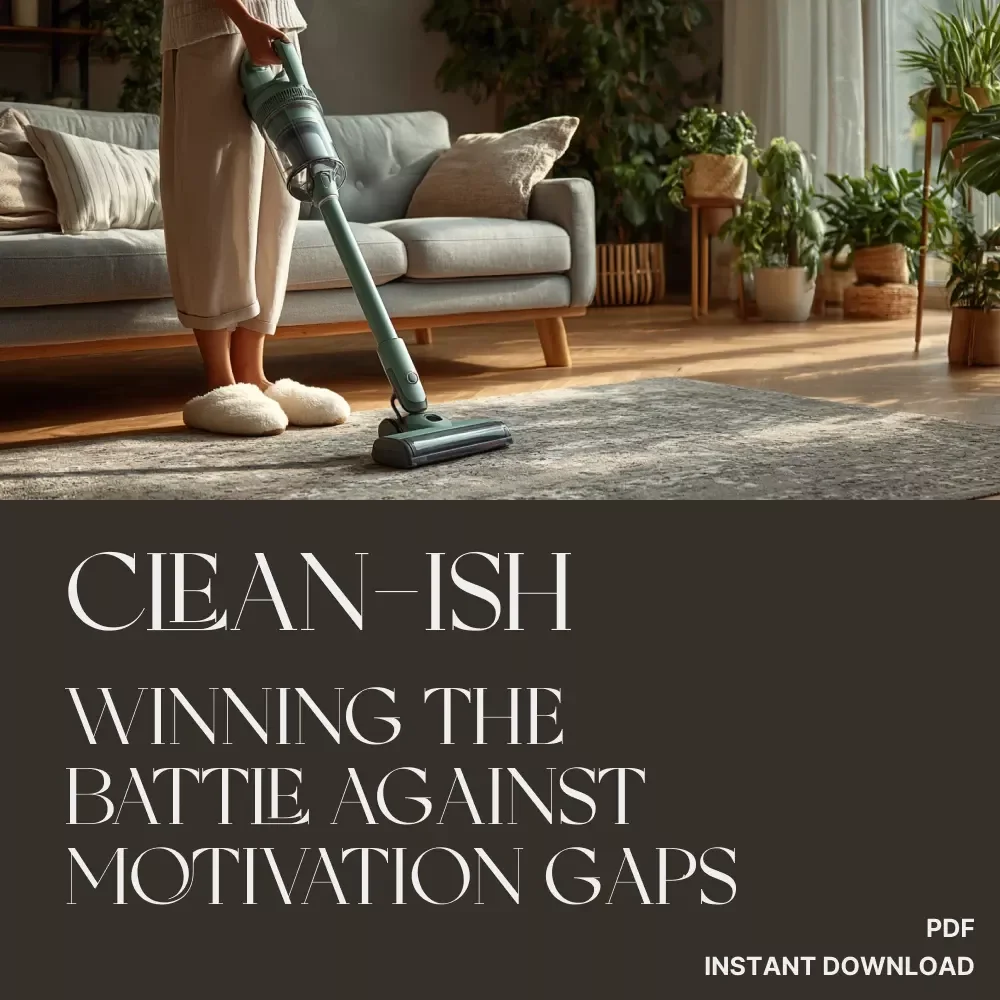 Clean-ish: Winning the Battle Against Motivation Gaps | Digital Cleaning Motivation Guide | What to Do When You Have No Motivation to Clean | Printable & Instant Download