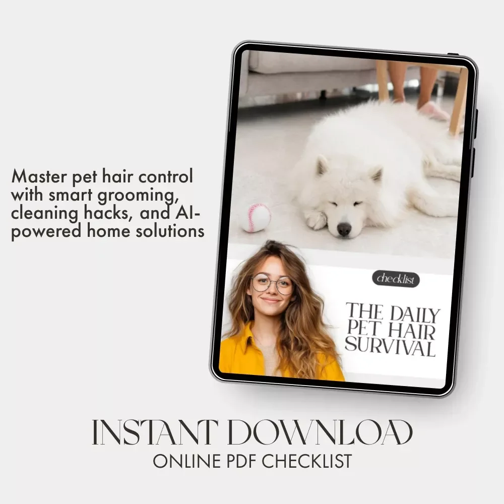 The Daily Pet Hair Survival Checklist | Printable Pet Hair Cleaning Guide | Digital Pet Grooming & Home Cleaning eBook for Dog & Cat Owners | AI Smart Cleaning Companion
