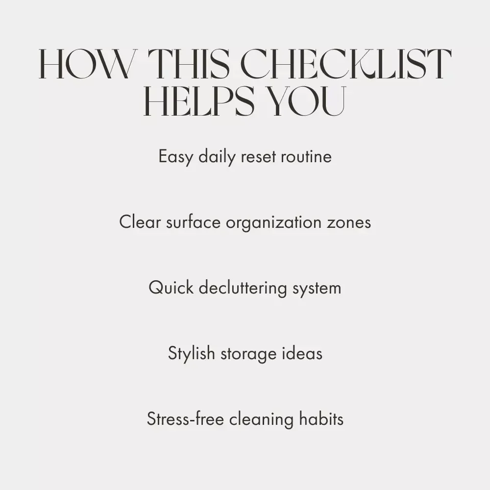 Clutter-Free Magic: Simple Steps to Sparkling Surfaces ✨ | Printable Home Organization Checklist | How to Keep Surfaces Clutter Free | Minimalist Cleaning Guide