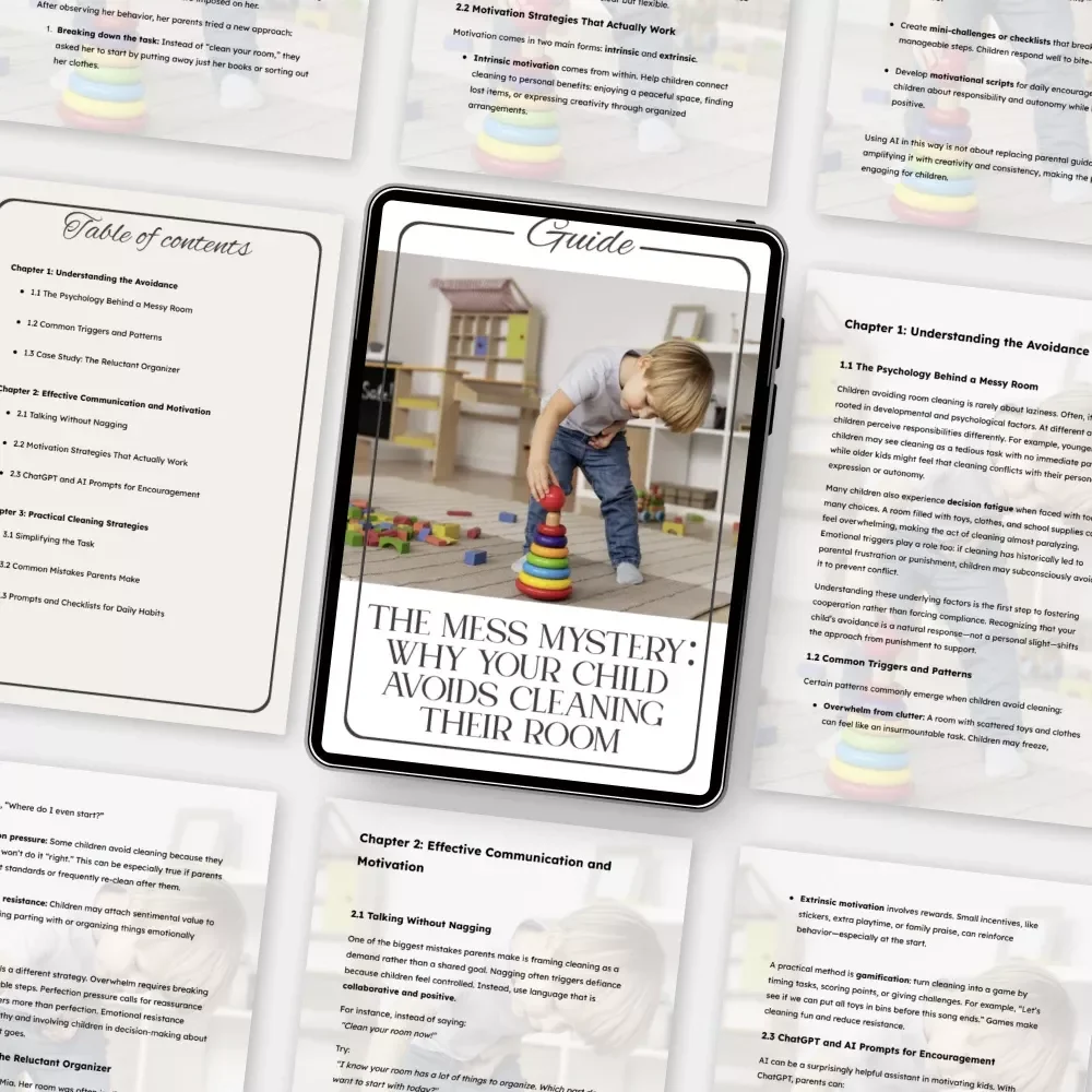 The Mess Mystery: Why Your Child Avoids Cleaning Their Room | Parenting Guide for Understanding, Motivation & Practical Strategies | Digital Download eBook for Parents Wondering “why does my child avoid cleaning their room”
