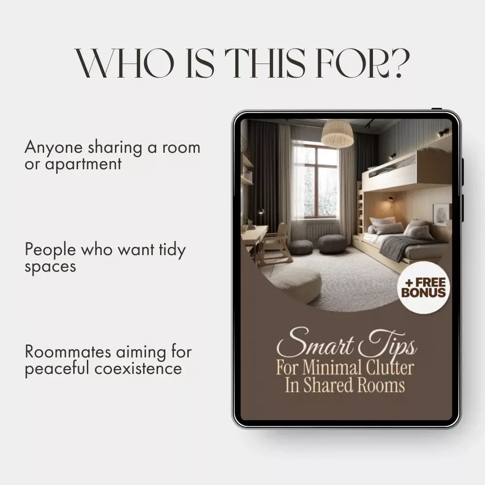Smart Tips for Minimal Clutter in Shared Rooms | Minimalist Living eBook | Roommate Organization Guide | Digital Download for Shared Spaces