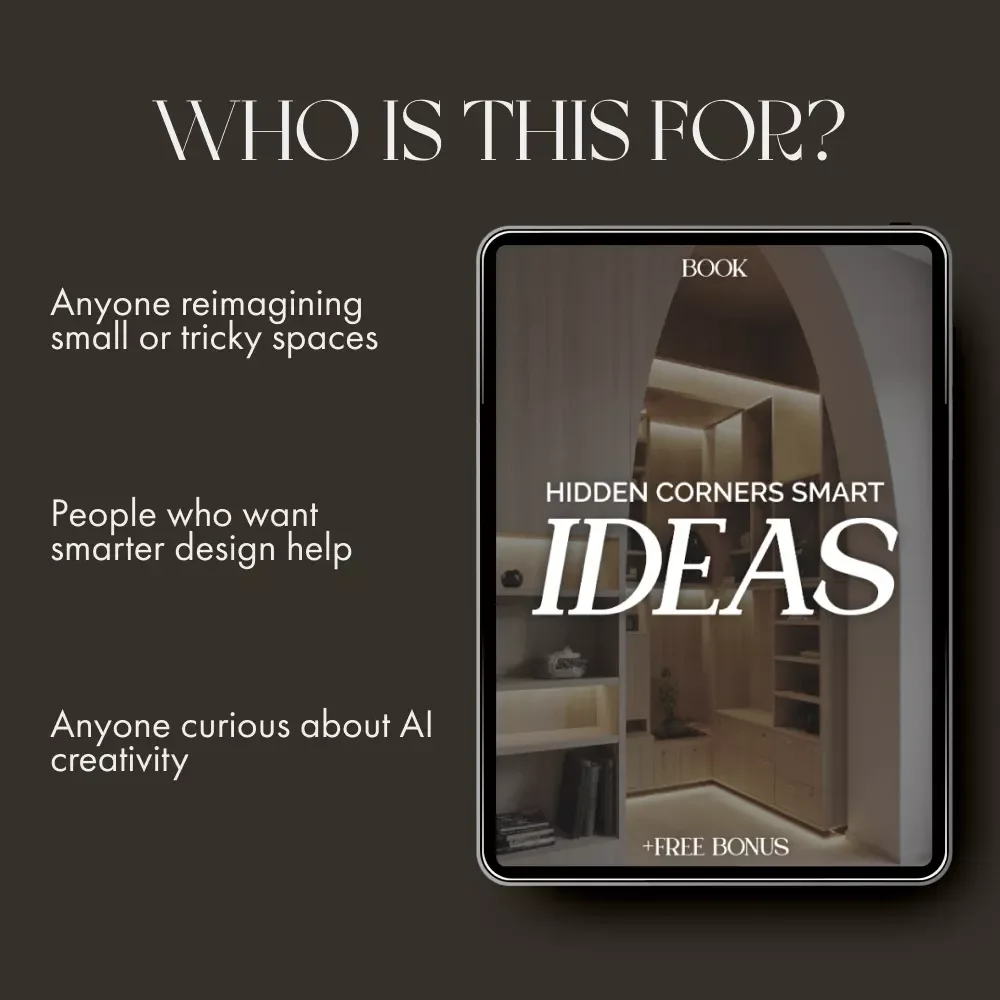 Hidden Corners Smart Ideas | How to Use AI to Brainstorm Storage Solutions for Awkward Spaces | Home Design eBook, AI Interior Guide, Digital Download for Clever Organization