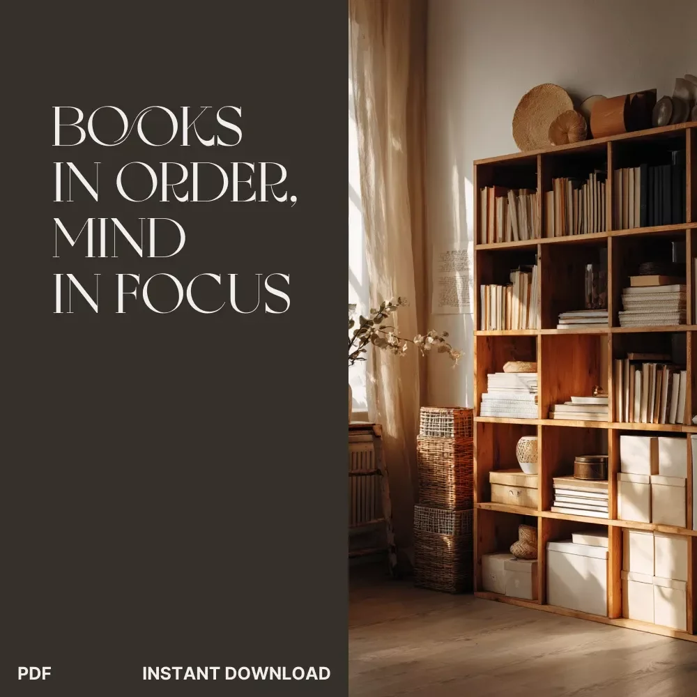 Books in Order, Mind in Focus | Digital Guide for the Best Way to Organize Books and School Materials | Study Organization eBook & Printable Checklist