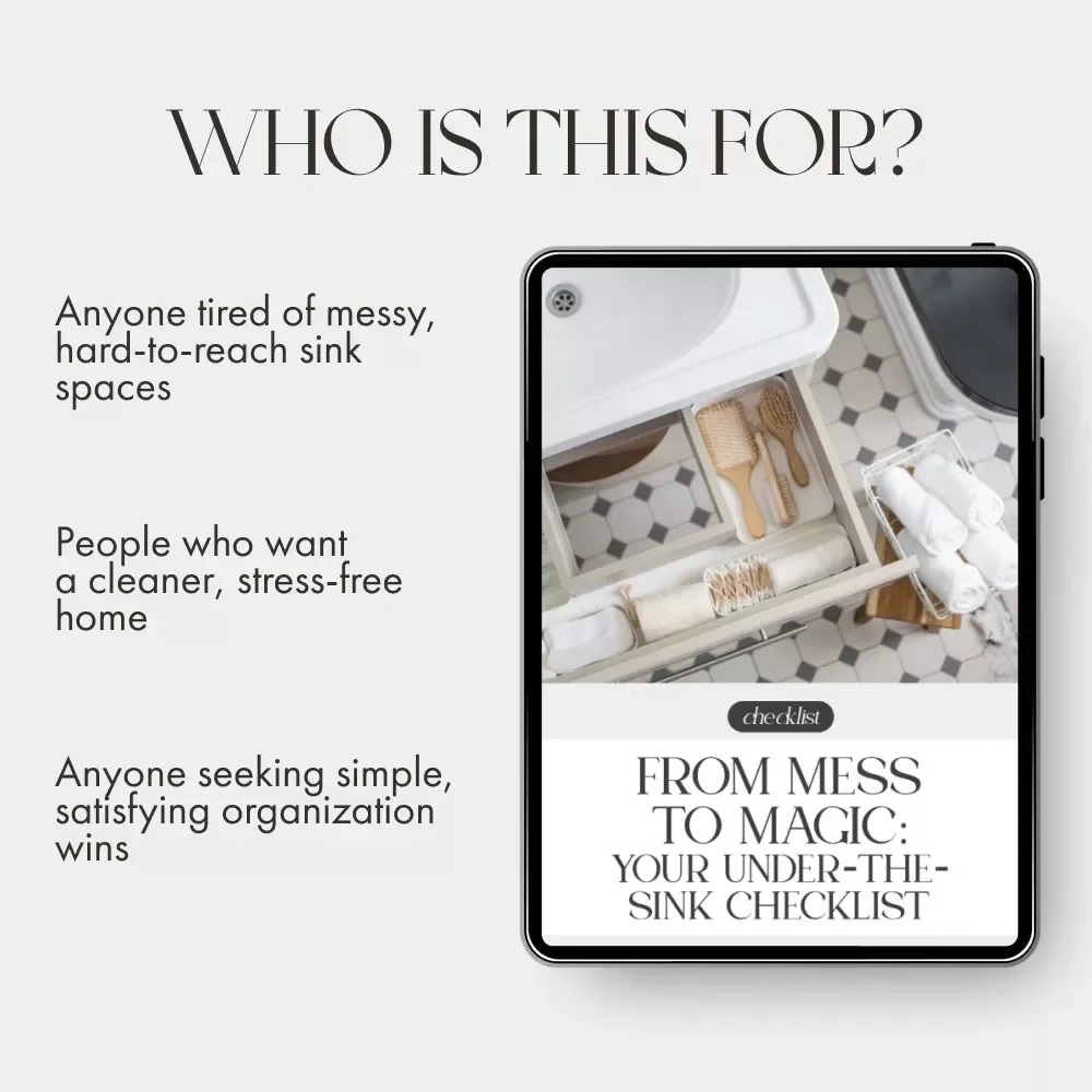 From Mess to Magic: Your Under-the-Sink Checklist | Printable Home Organization Guide | How to Organize Under the Sink | Digital Download