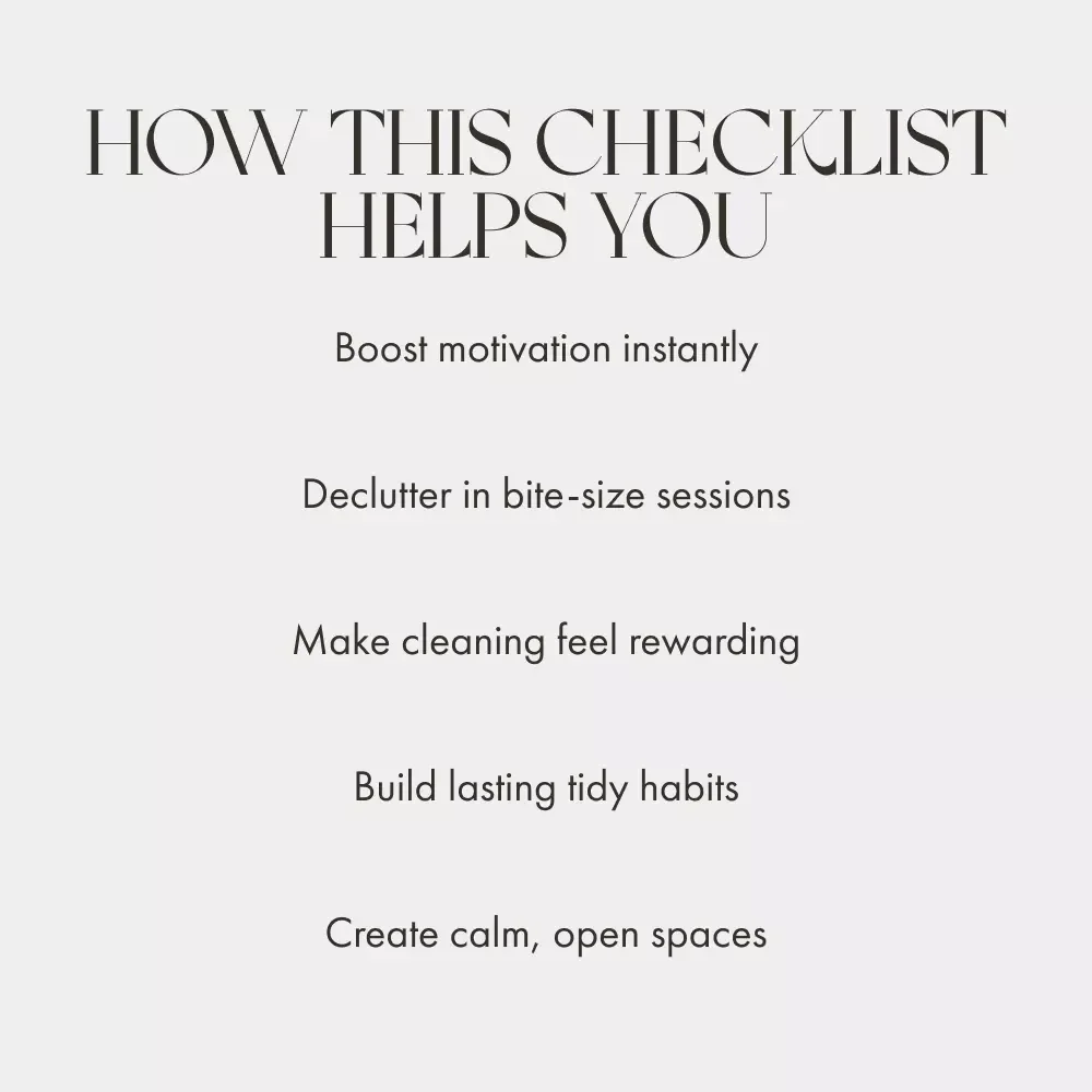 Declutter Without Drama: Starter Checklist | Printable Digital Download for Beginners | How to Start Decluttering When Overwhelmed | Home Organization Guide