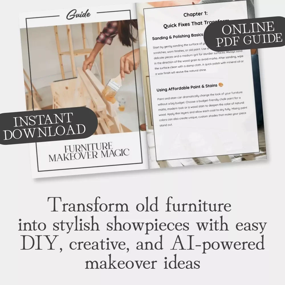 Furniture Makeover Magic | How to Refresh Old Furniture Cheaply | DIY Home Decor Guide for Beginners, Budget-Friendly eBook for Upcycling & Transformation