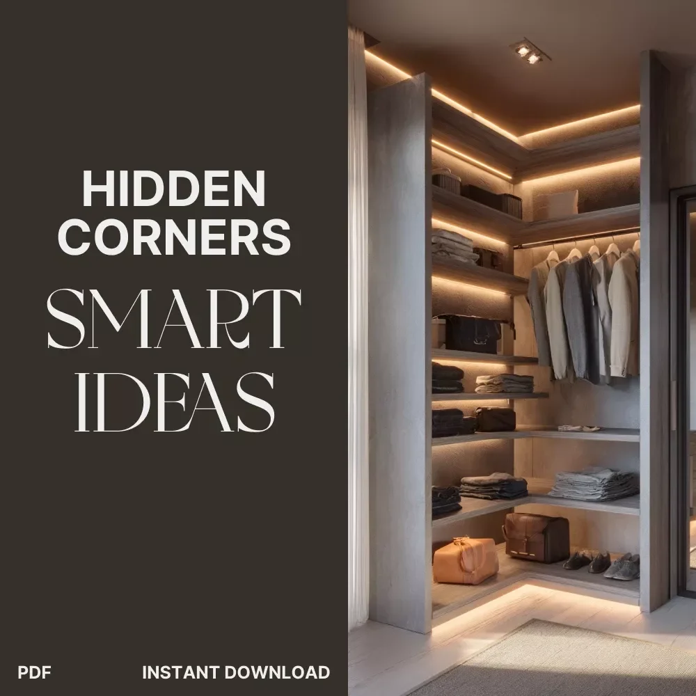 Hidden Corners Smart Ideas | How to Use AI to Brainstorm Storage Solutions for Awkward Spaces | Home Design eBook, AI Interior Guide, Digital Download for Clever Organization