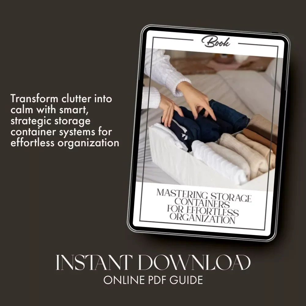 Mastering Storage Containers for Effortless Organization | Home Organization eBook | Decluttering & Space Optimization Digital Guide