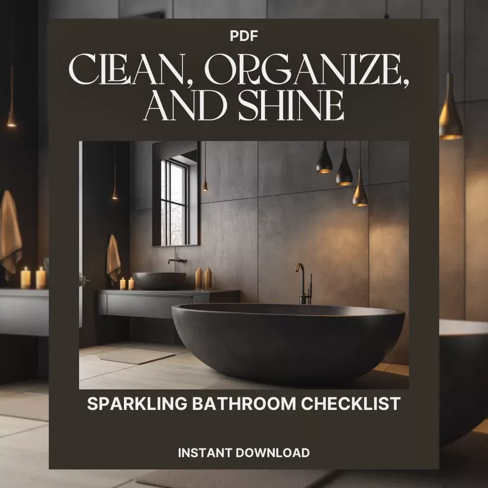Sparkling Bathroom Checklist: Clean, Organize, and Shine | Digital Cleaning Guide for a Fresh, Organized Bathroom | How to Clean and Organize Your Bathroom