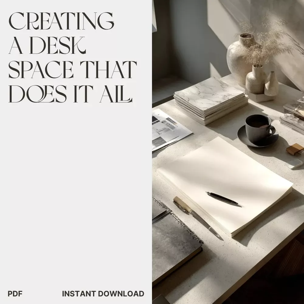 Creating a Desk Space That Does It All – Ebook | How to Set Up Multi Functional Desk Space | Home Office Design Guide for Productivity & Inspiration