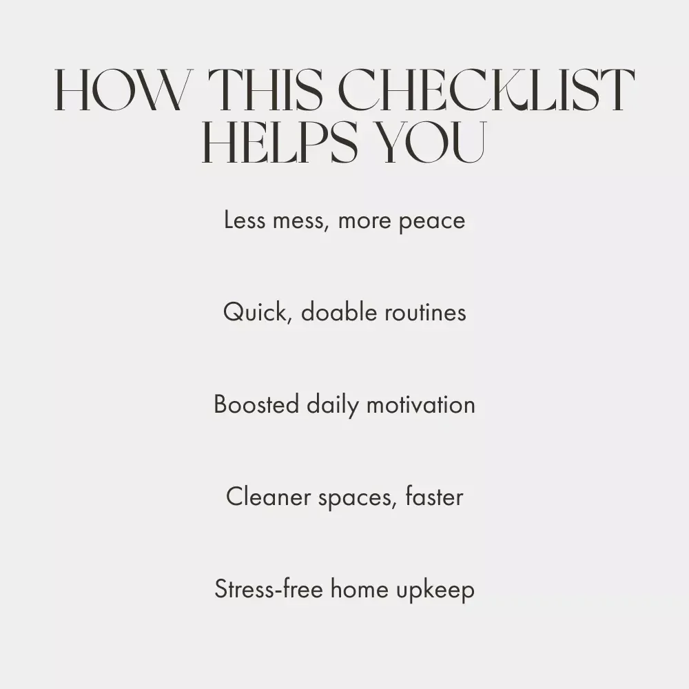 Daily Tidy Routine: Small Steps, Big Difference | Printable Home Cleaning Checklist | Tips for Daily Tidy Up Routines | Minimalist House Reset Guide
