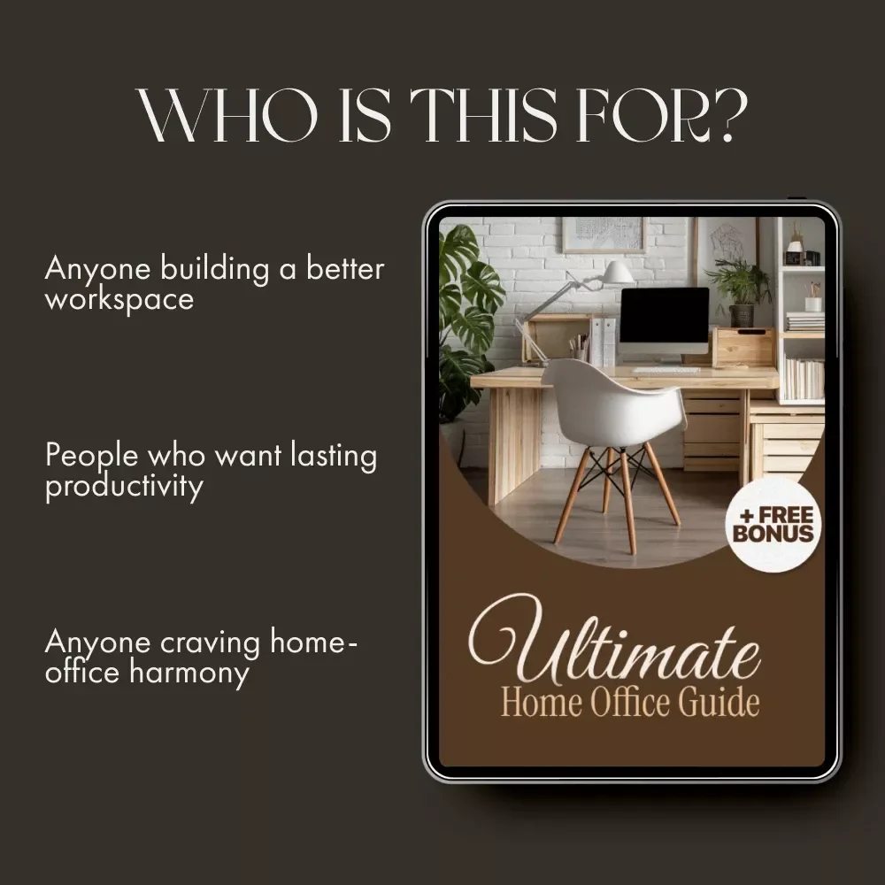 Your Ultimate Home Office Guide | Digital Download | How to Organize a Home Office for Productivity, Focus & Style | Printable eBook & Workspace Setup Planner