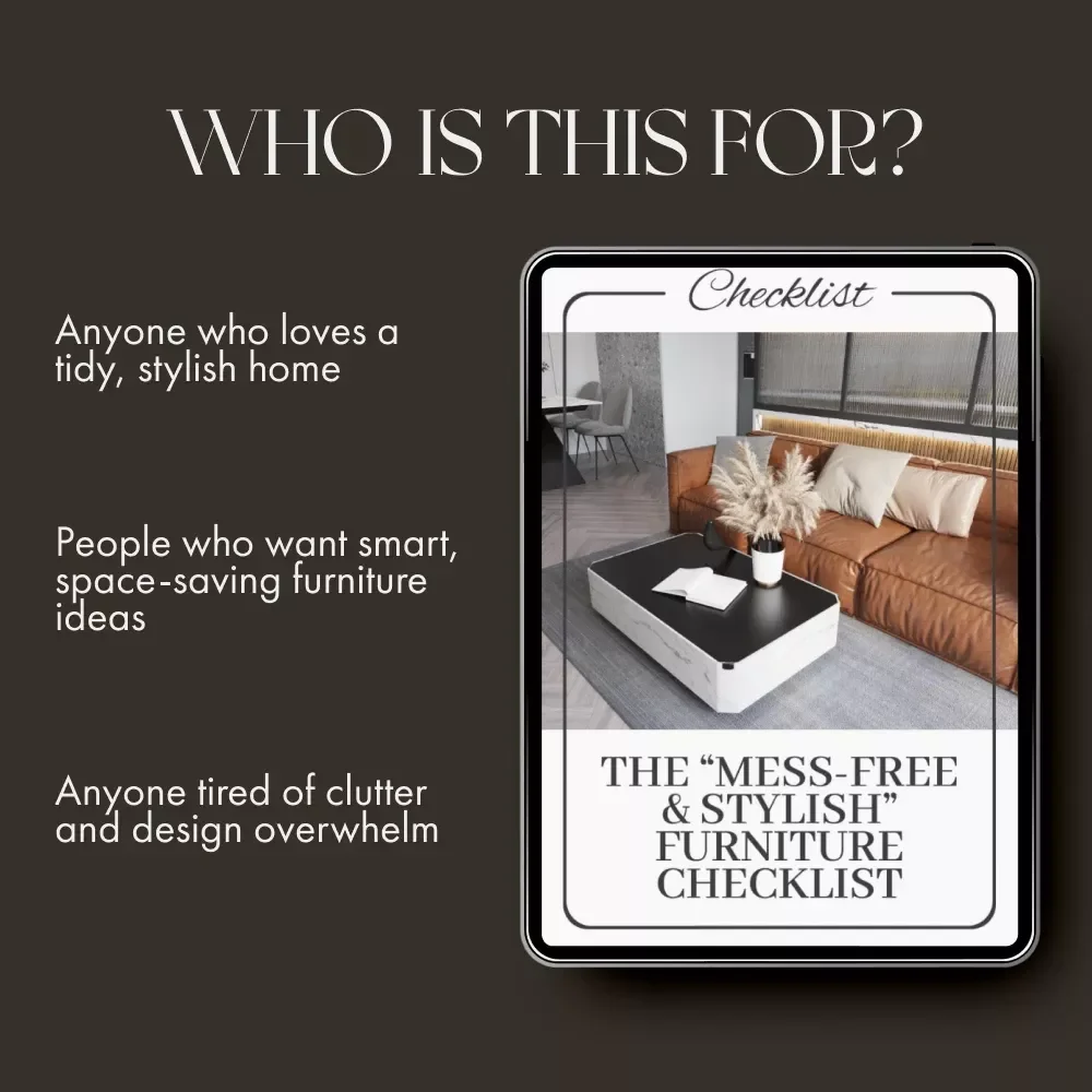 The “Mess-Free & Stylish” Furniture Checklist | Digital Home Decor Guide for Clutter-Free, Modern Interiors | Printable Minimalist Furniture Shopping List for Organized & Chic Spaces