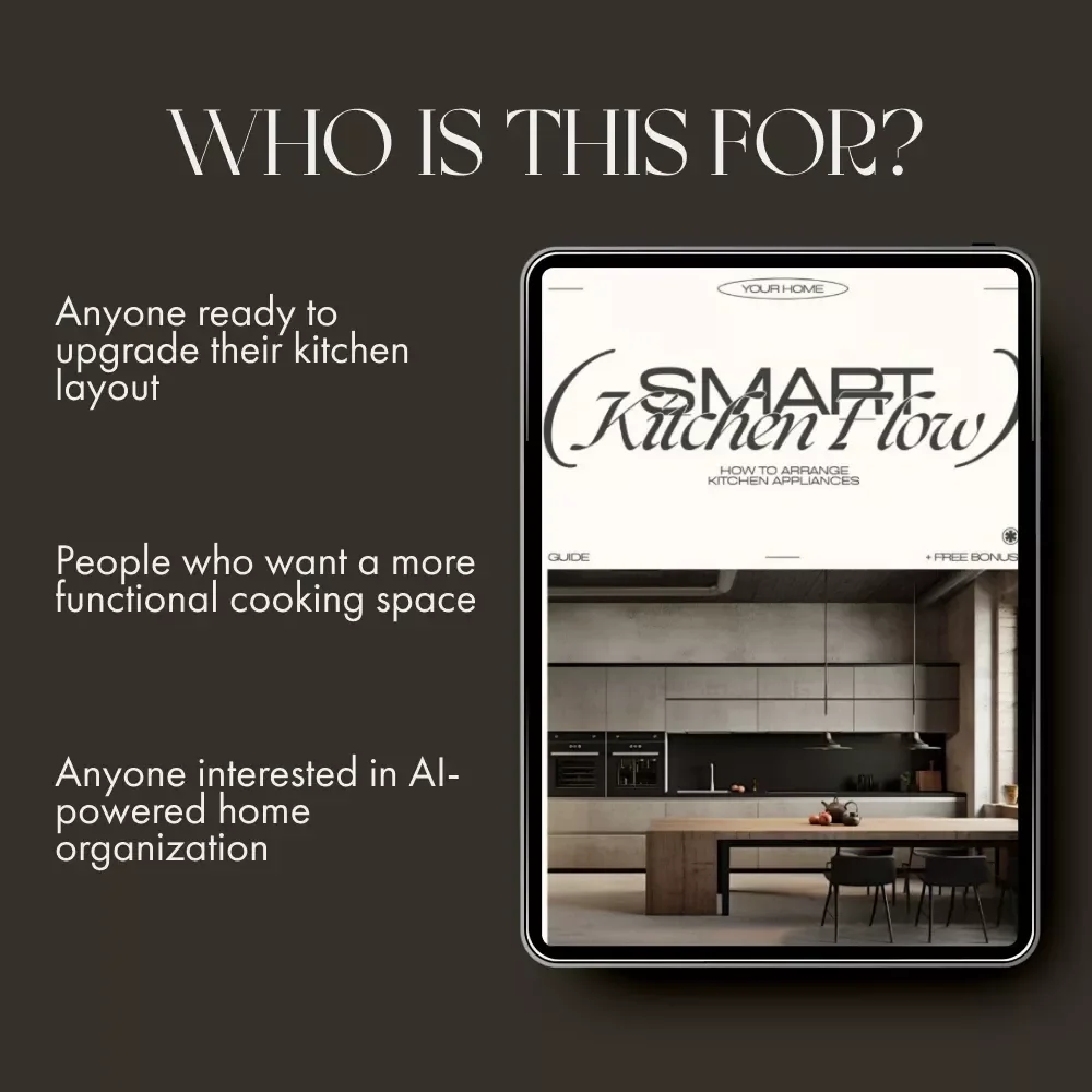 Smart Kitchen Flow | Digital Kitchen Organization Guide, AI-Powered Kitchen Planning eBook, Home Cooking Workflow & Appliance Arrangement Checklist