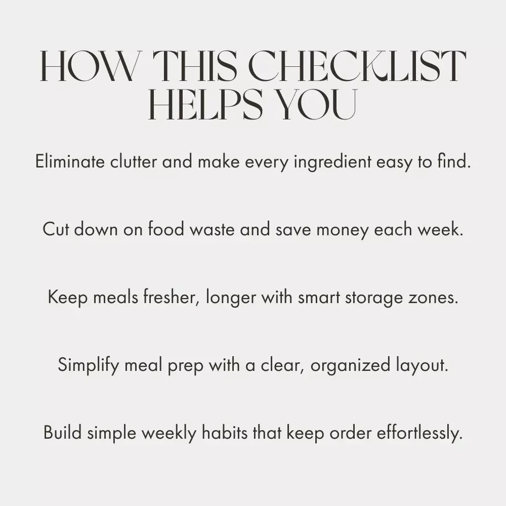 The Ultimate Checklist for Organizing Your Fridge & Freezer | Printable Kitchen Organization Guide | How to Organize Your Fridge and Freezer for Maximum Freshness & Efficiency