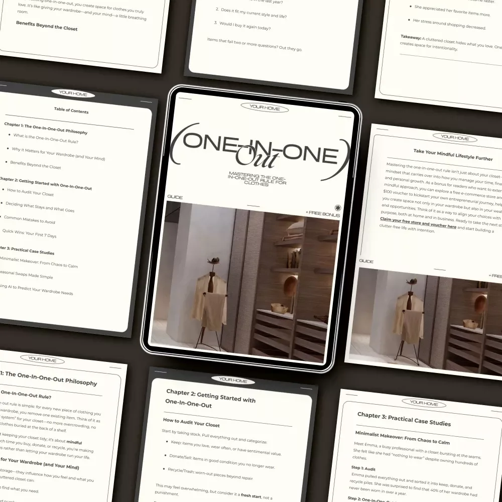 Wardrobe Zen: Mastering the One-In-One-Out Rule for Clothes | Minimalist Wardrobe Guide | Learn how one in one out works with clothes to create calm, order, and lasting style