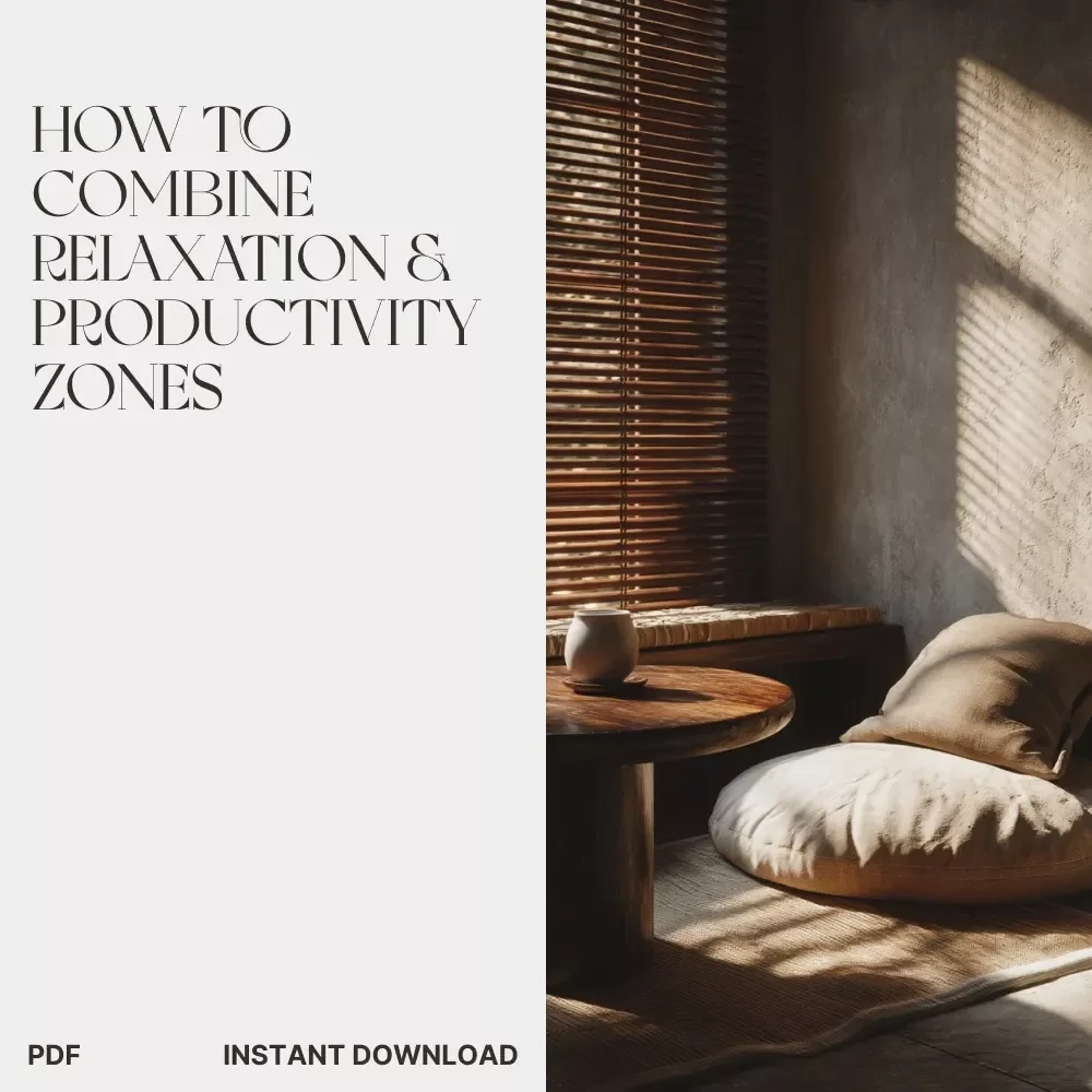How to Combine Relaxation and Productivity Zones Checklist | Home Office Balance Guide | Digital Download for Mindful Living