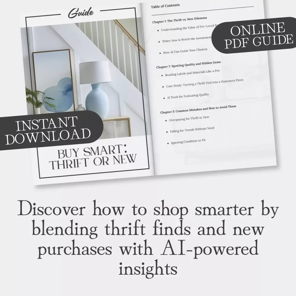 Buy Smart: Thrift or New | Digital Guide to What to Buy Thrift vs New | Smart Shopping Strategies eBook for Sustainable, Budget-Friendly Style