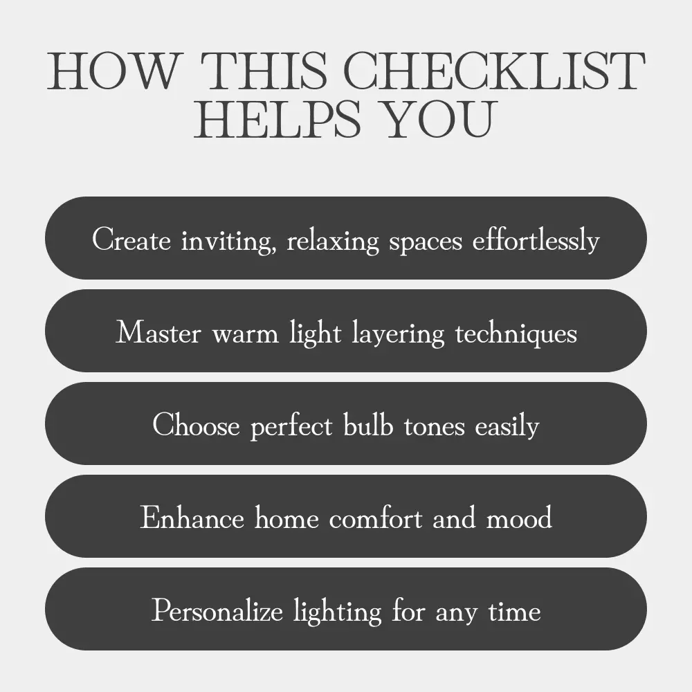 Glow Better: Your Warm Lighting Setup Checklist | Digital Download for Cozy Home Lighting | Tips for Creating a Warm Lighting Setup