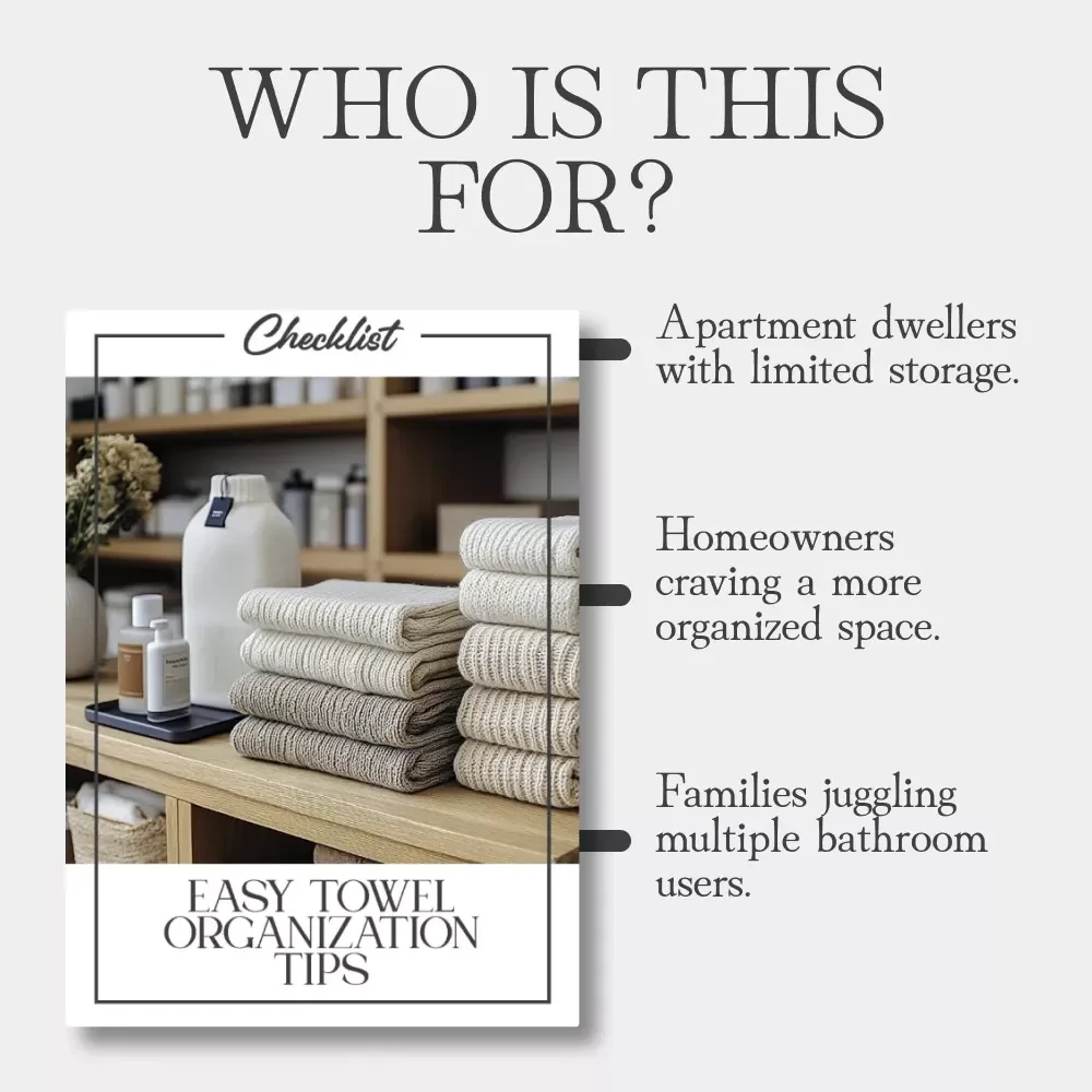 Easy Towel Organization Tips Checklist | Best Way to Store Towels Neatly | Bathroom Decluttering & Storage Guide for Home Organization