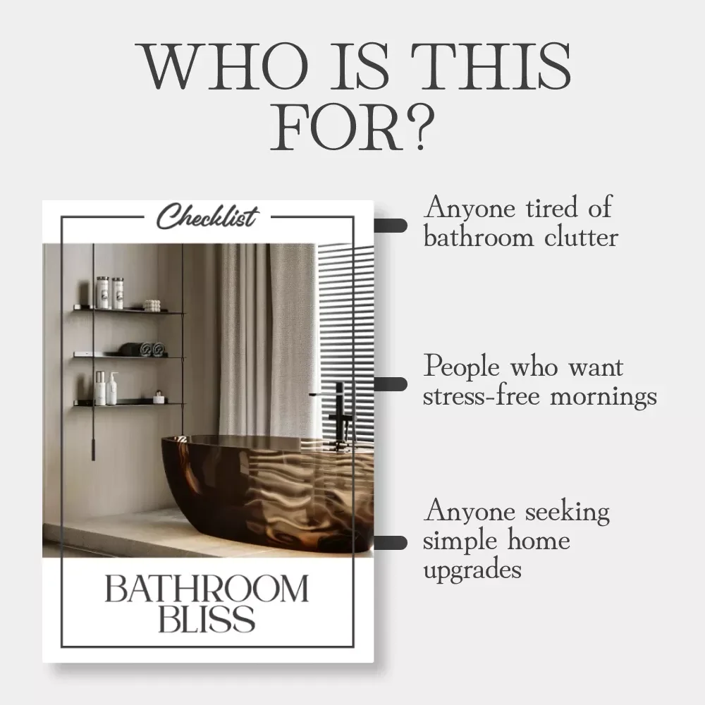 Bathroom Bliss – Printable Bathroom Organization Checklist | Digital Download Guide on How to Keep Bathroom Clutter Free | Minimalist Home Decluttering Tool