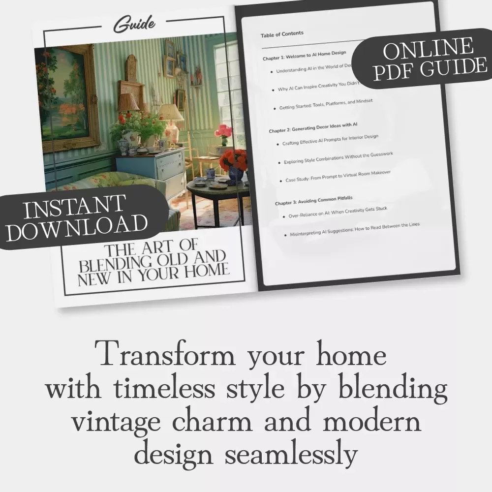 The Art of Blending Old and New in Your Home | Interior Design Guide | Digital Download for How to Mix Old and New Pieces with Style