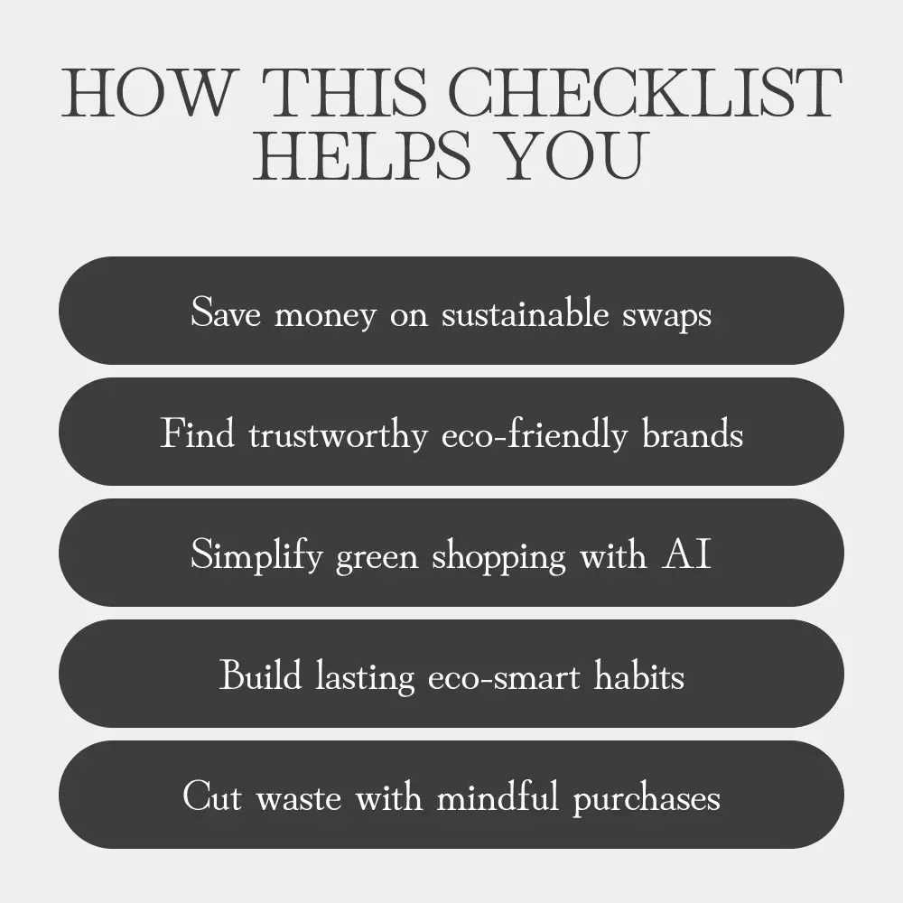 Smart Finds, Greener Homes | Printable Checklist on How to Use AI to Find Eco-Friendly Home Products | Sustainable Living Digital Download for Conscious Shoppers