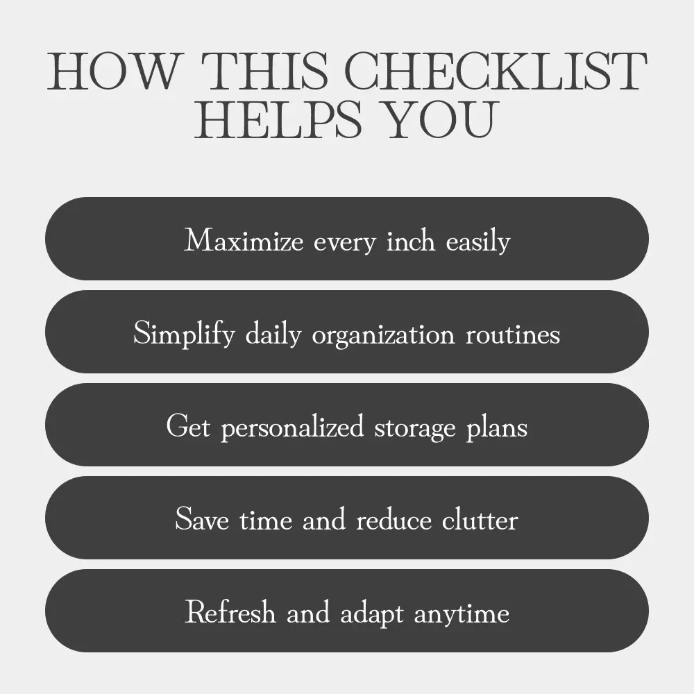 AI-Powered Small-Space Storage | Printable Checklist | Digital Download | Home Organization Guide Using AI | How to Use AI to Plan Small-Space Storage