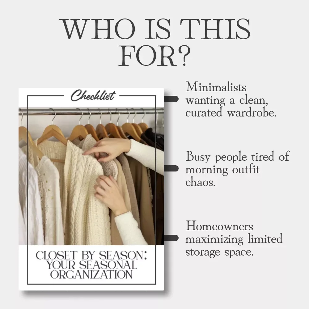 Closet by Season: Your Seasonal Organization Checklist | Digital Download | Best Way to Organize Your Closet by Season | Printable Home Organization Guide
