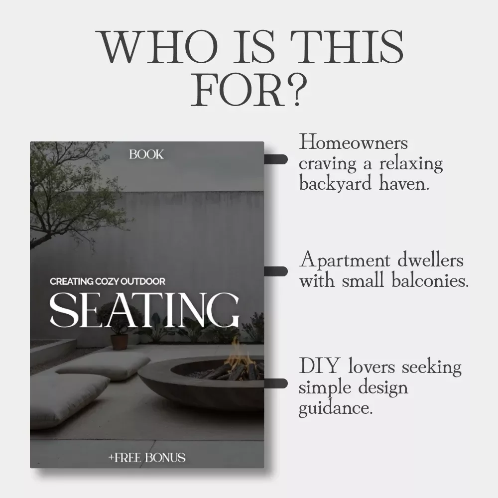 Creating Cozy Outdoor Seating | eBook Guide for Transforming Your Patio into a Warm, Inviting Haven | Best Way to Create Cozy Outdoor Seating with Style & AI Tips