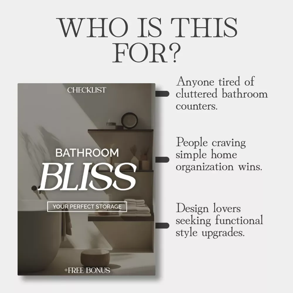 Bathroom Bliss: Your Perfect Storage Checklist | Digital Download | How to Add Bathroom Storage Ideas for a Stylish, Clutter-Free Space