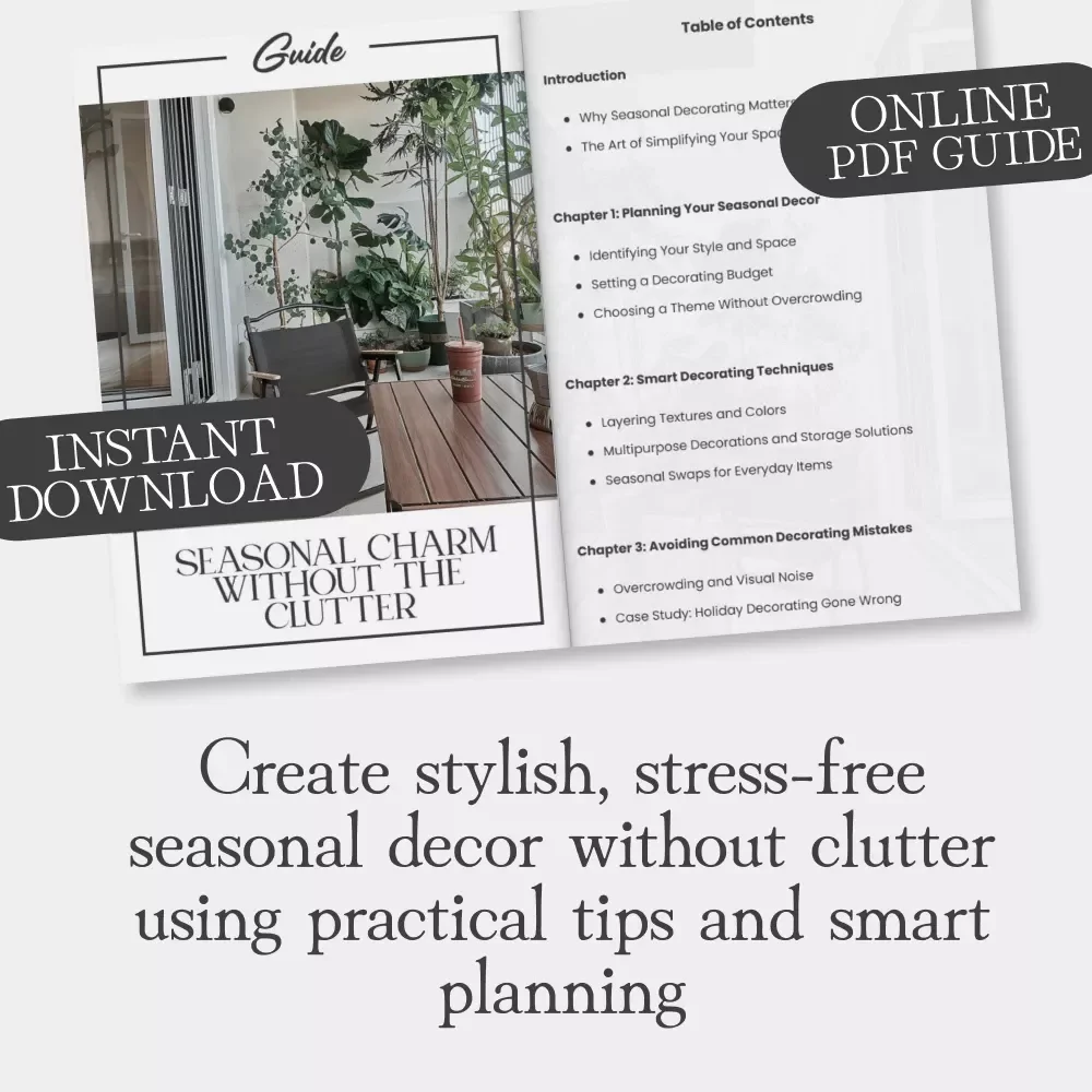 Seasonal Charm Without the Clutter: Digital Guide for Minimalist Home Decorating, Smart Seasonal Decor, DIY Touches & Stress-Free Holiday Planning eBook