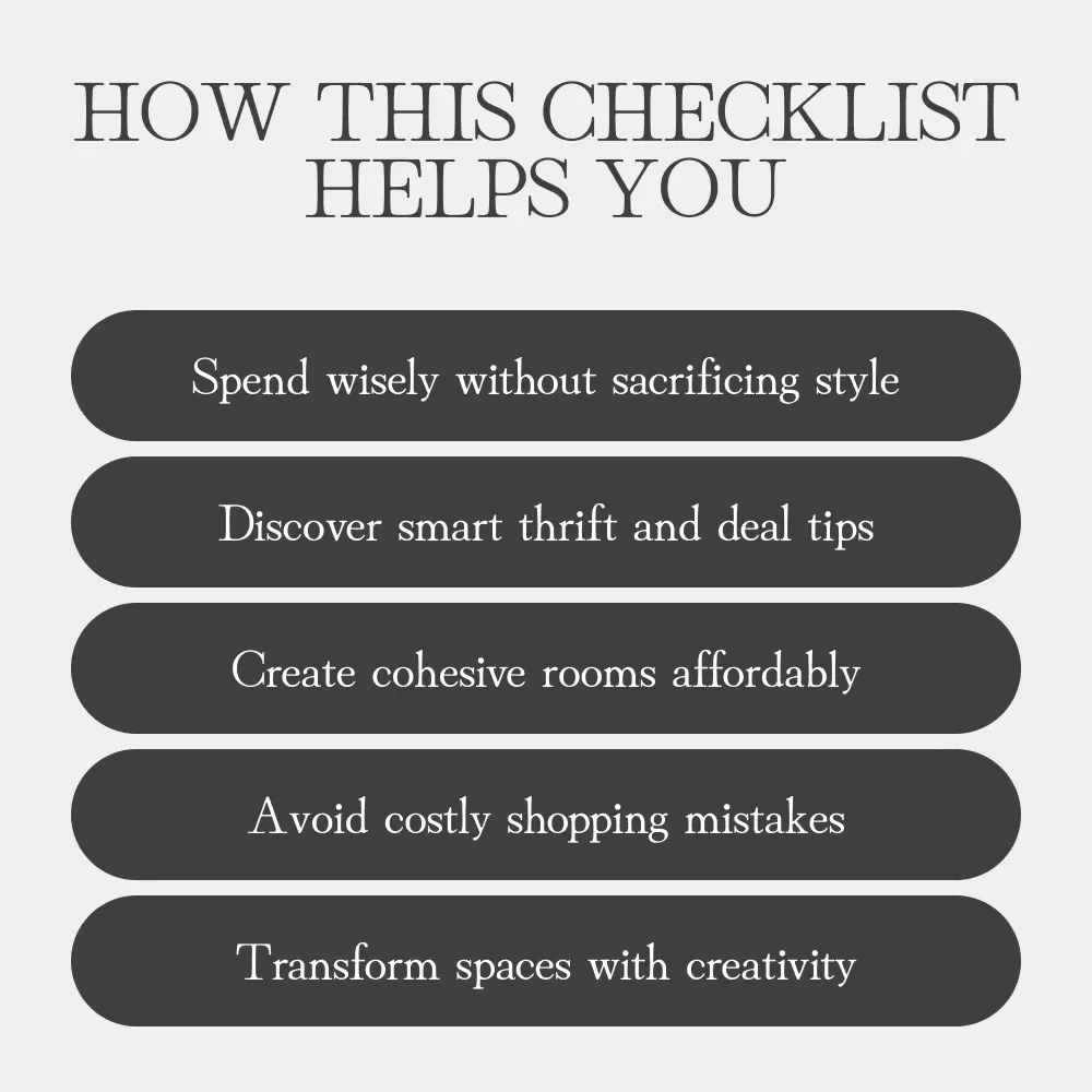 The Budget Home Decor Shopping Checklist | Printable Home Decor Guide | Digital Download | How to Shop Home Decor on Budget