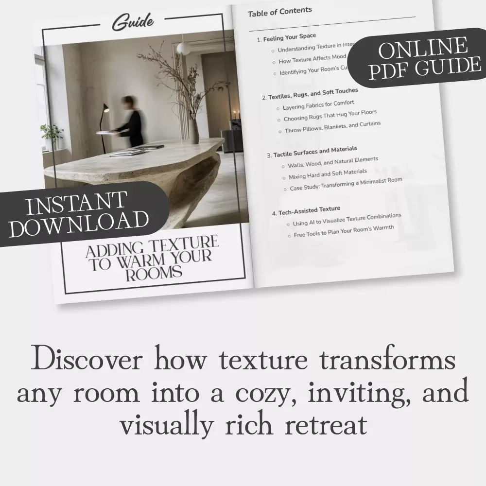 Adding Texture to Warm Your Rooms | Interior Design Guide for Cozy, Inviting Spaces | Digital Download eBook on How to Add Texture to Make Rooms Warmer