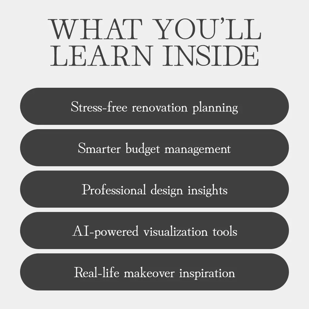 A Home Makeover Guide | How to Plan Home Renovation Like a Pro | Digital Download Home Renovation Planner, DIY Design eBook, Step-by-Step Remodeling Guide