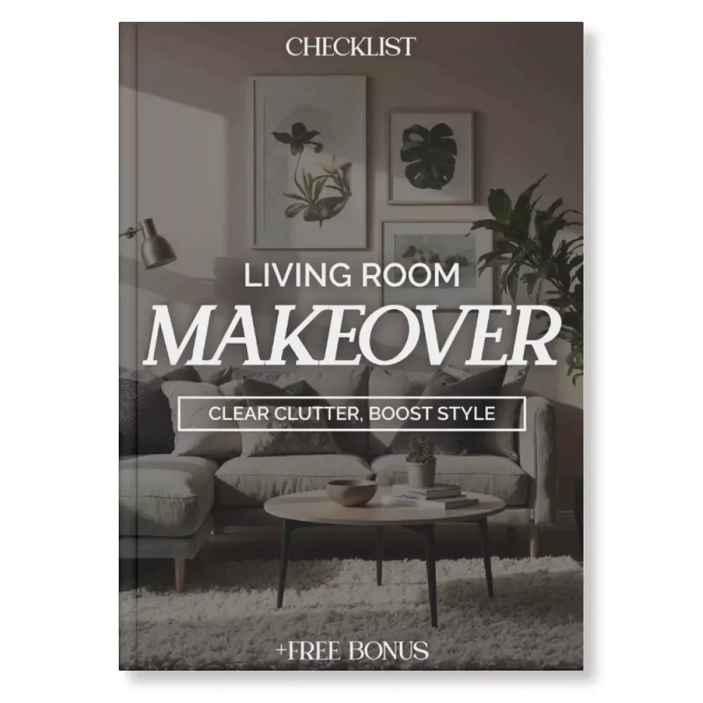 Living Room Makeover Checklist: Clear Clutter, Boost Style | Printable Home Organization Guide for How to Organize a Cluttered Living Room | Minimalist Decluttering Digital Download