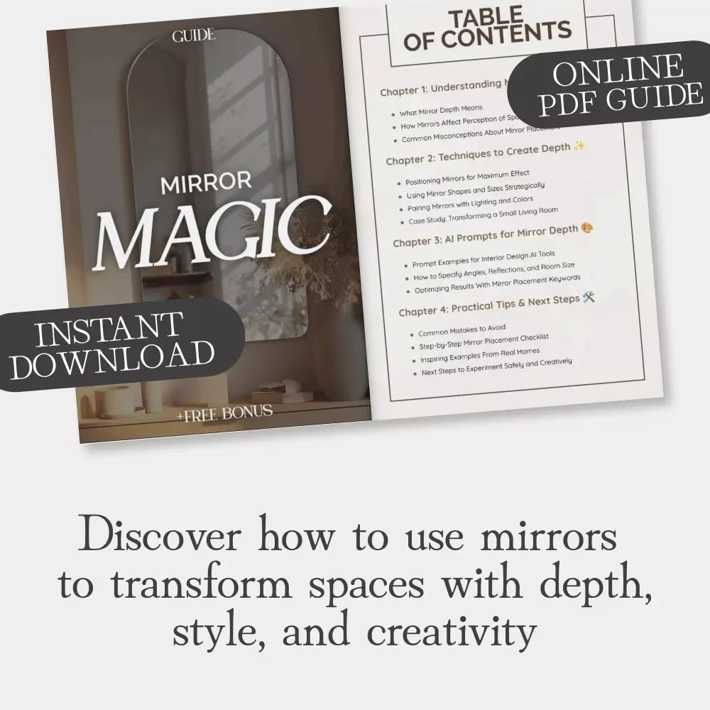 Mirror Magic | Guide on How to Use Mirrors for Depth | Interior Design Tips, AI Prompts & Mirror Placement Techniques for Small Spaces