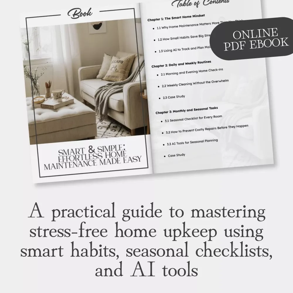 Smart & Simple: Effortless Home Maintenance Made Easy | Digital eBook for Busy Homeowners | Tips for Easy Home Maintenance Tasks | AI-Powered Cleaning & DIY Guide
