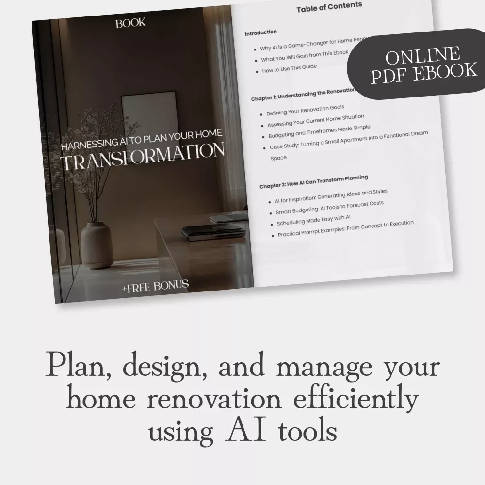 Harnessing AI to Plan Your Home Transformation – Digital Guide, eBook, Checklist for Home Renovation, AI Design, Smart Budgeting & Project Management