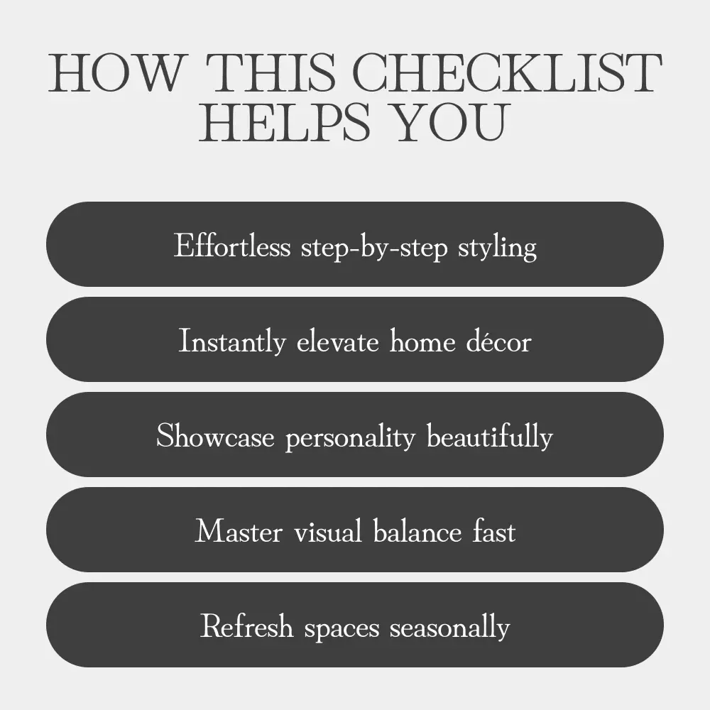 Style Your Shelves Like a Pro | Bookshelf Styling Checklist | Home Décor Guide | How to Style Bookshelves Beautifully | Printable Digital Download