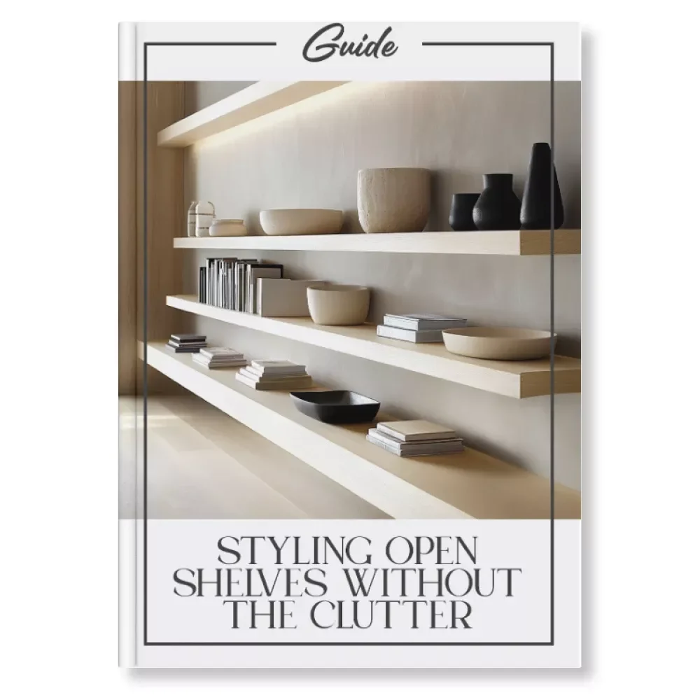 Styling Open Shelves Without the Clutter | Modern Home Styling Guide for Minimalist Decor Lovers | Digital Download eBook on How to Style Open Shelves Without Clutter