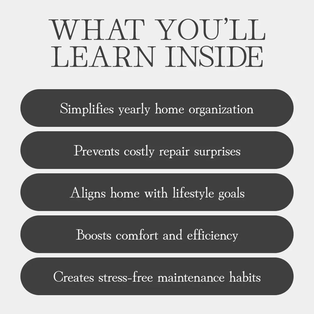 Your Annual Home Reset Plan | Digital Home Organization Guide, Yearly Home Review eBook, Smart Home Maintenance Checklist, Budget & Lifestyle Planner