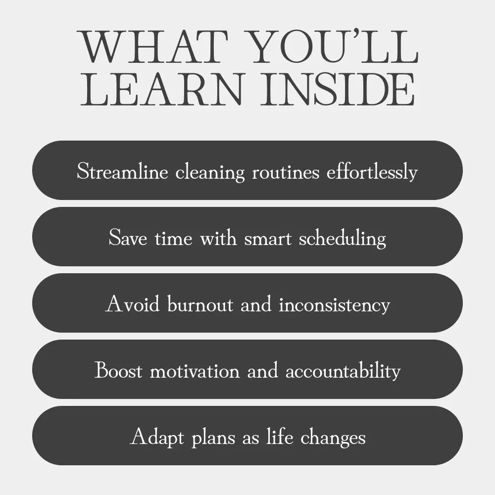 Clean Smarter, Not Harder | Digital Cleaning Guide for Home Organization | How to Make a Cleaning Rotation Plan eBook for Stress-Free Scheduling & AI Optimization