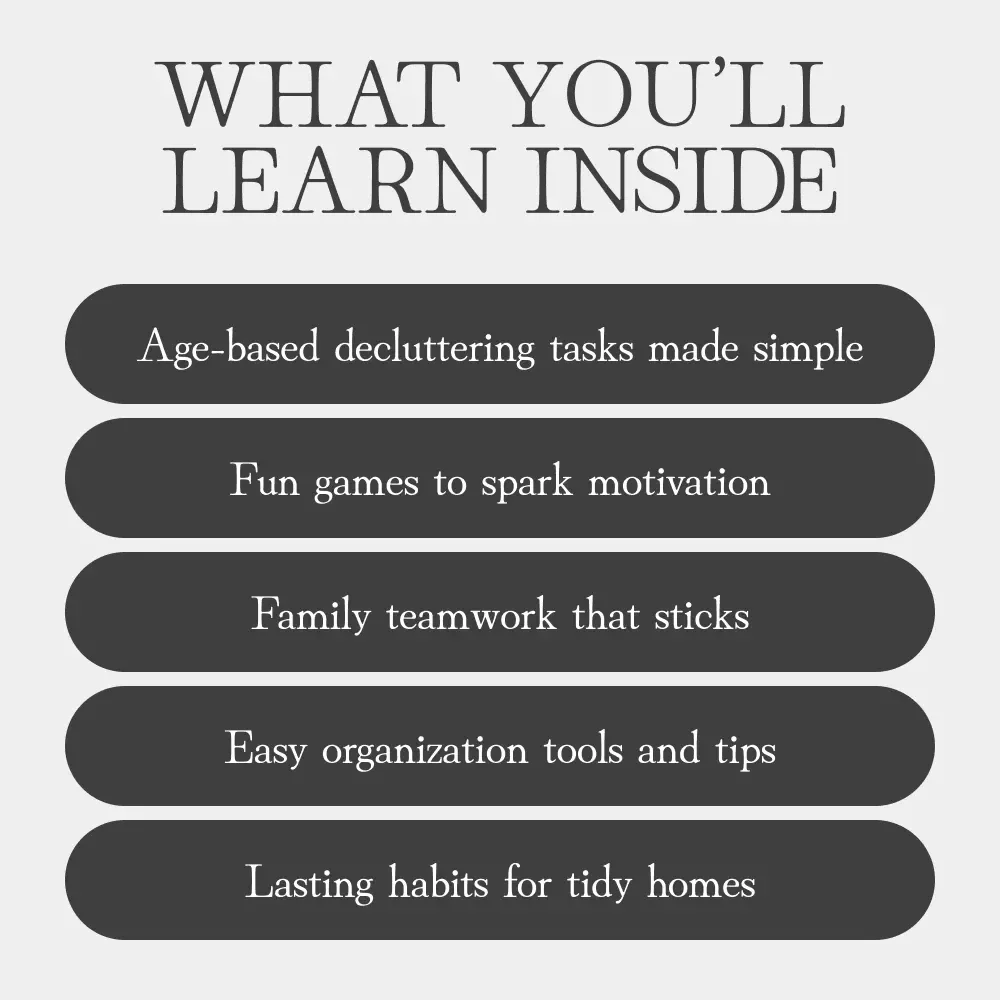 Fun Ways to Involve Kids in Decluttering | Family Decluttering Guide | How to Involve Kids in Decluttering | Printable Digital Download for Parents