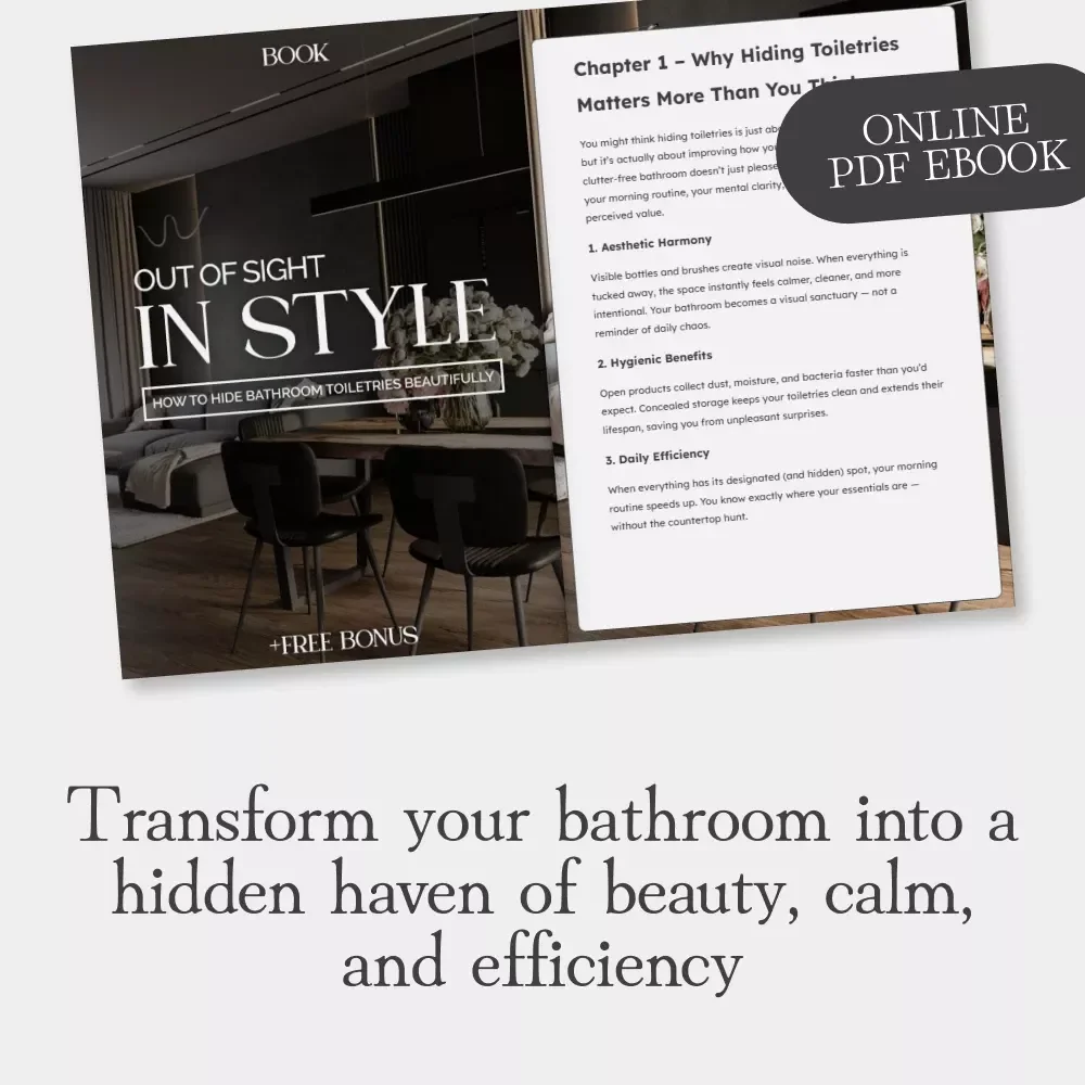 Out of Sight, In Style – How to Hide Bathroom Toiletries | Modern Home Decor eBook for Clutter-Free Bathrooms | Digital Download Guide for Smart Storage & Aesthetic Design