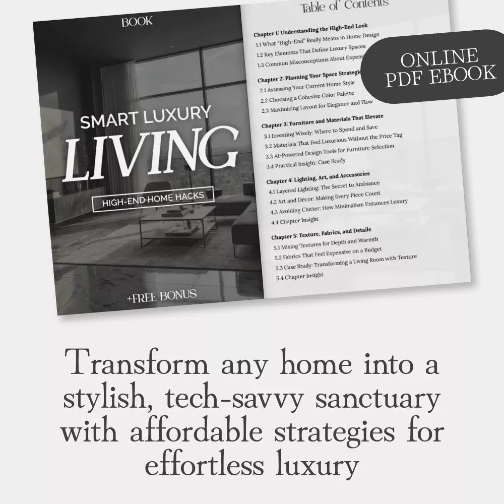 Smart Luxury Living: High-End Home Hacks | Modern Interior Design eBook | Digital Download for Affordable Luxury Homes | Home Décor Guide for What to Do When You Want High End Look